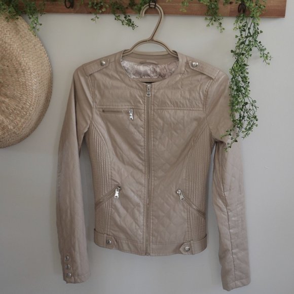 Guess Jackets & Blazers - Guess Faux Leather Vegan Skye Quilted Jacket